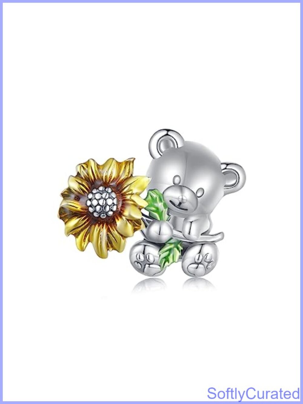 Gold-plated 925 Sterling Silver Bear Charm for Bracelet Necklace